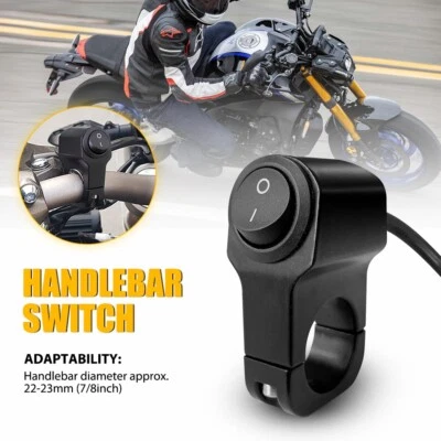 Interruptor ON-OFF de montaje en manillar de motocicleta de 7/8" 12V para faro luz antiniebla Foto 1 de 4