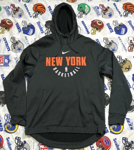 Team Issue Nike Dri-Fit NewYork Knicks NBA Hoodie Sweatshirt Men's L On Court Cover
