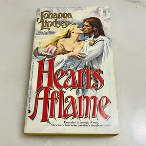 Hearts Aflame by Johanna Lindsey (1987) 1st Printing Vintage Historical Romance - Picture 1 of 8
