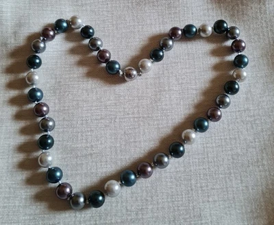 Muschelkernperlen Collier Kette, 45 cm ! Perlen 10mm  - Bild 1 von 2