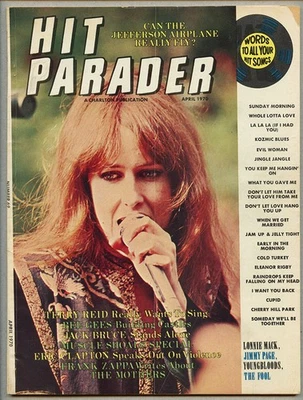 Hit Parader Magazine April 1970, Jefferson Airplane, Terry Reid, Frank Zappa - Image 1 of 2