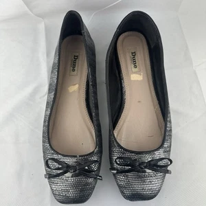 Dune London Women's Silver Ballet Flat Boat Loafers Shoes Size EU 40 UK 7 - Picture 1 of 7