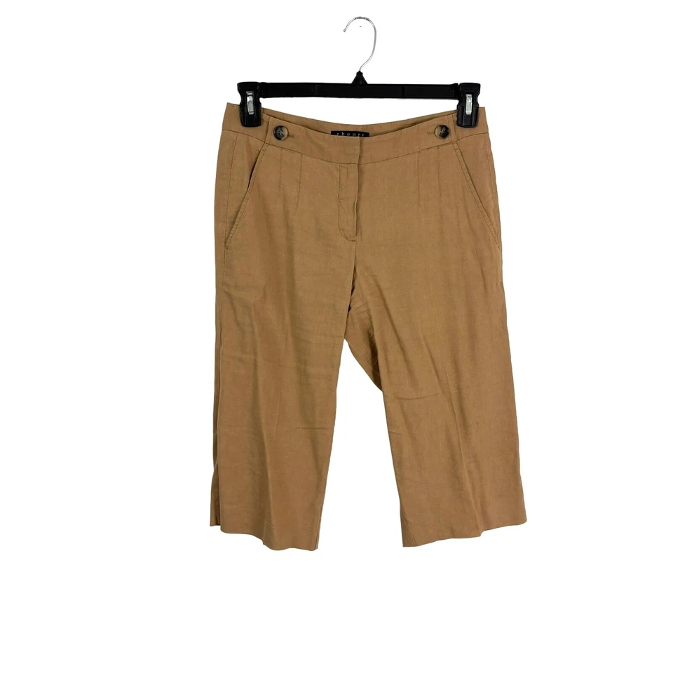 Bermudas de lino Theory QUIET LUXURY - Oficina utilitaria a medida - Talla 4 Foto 1 de 4