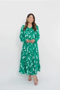 Sail to Sable x Style Charade Palm Print Anne Midi Dress Size S $228 NWT - Picture 1 of 6