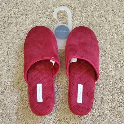 Nuevo en Paquete Nuevo Charter Club Zapatillas Rojas Sin Cordones Talla 7-8 Foto 1 de 4