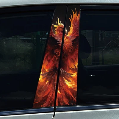 PIINKKY 2x Phoenix Auto B Säulen Zentrum Säulen Abdeckung Aufkleber