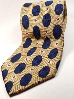 Corbata LANDS' END Hecha a Mano en EE. UU. 100% Seda Dorada Azul Marino Roja Negra Blanca NUEVA Foto 1 de 3