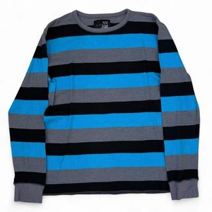 Blue Crown Langarm leichtes gestreiftes Thermo Shirt Erwachsene XL Skater Goth - Bild 1 von 3