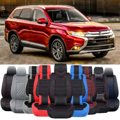 Fundas de asiento de coche de cuero de lujo cojín de 2/5 asientos para Mitsubishi Outlander Sport Foto 1 de 4