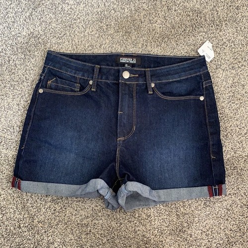FOREVER NEW Forever 21 corto blu denim premium taglia 28 nuovo con etichette