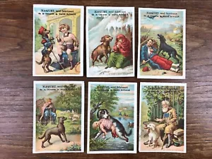 6x Chromos CHICOREE HAQUET Lille LE CHIEN (circa. 1880) - Bild 1 von 3