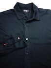 UNTUCKit BUTTON LUXE TEE SHIRT -XL- BLACK DOUBLE KNIT L/S SMOOTH SOFT -SLIM FIT