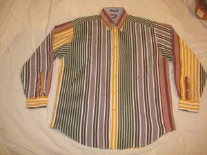 Vintage Herren Tommy Hilfiger Mehrfarbig Gestreiftes Langarm Button Down Hemd - Bild 1 von 9