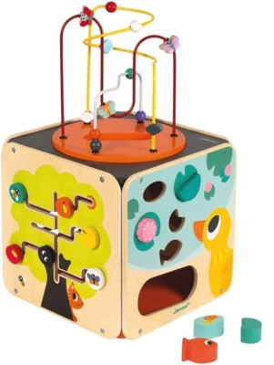 Janod Activity- und Motorikwürfel groß - 8 Funktionen- ab 18 Monaten