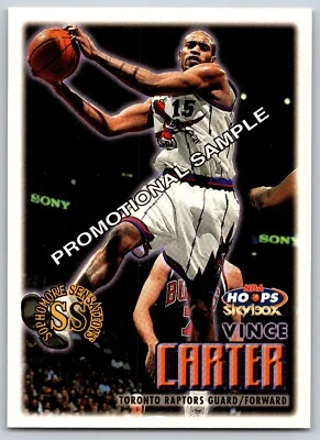 Vince Carter 1999-00 Skybox NBA Hoops Promotional Sample #100 Toronto Raptors - Image 1 of 2