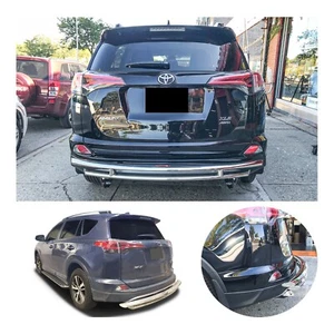 fits Toyota RAV4 2016-2018 Rear Double Layer (DL13) Stainless Steel Bumper Guard - Picture 1 of 6