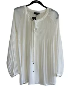 Lane Bryant Bluse Top Gr. 22/24 halbtransparent Plissee Fee Cottagecore NEU - Bild 1 von 6