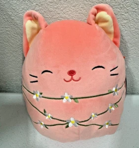Squishmallows Wilka Peach Cat with flowers on body 8 inches - Picture 1 of 5