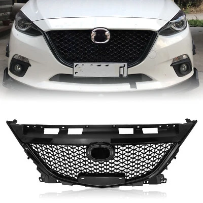 Черная сетчатая решетка для переднего бампера сотовая воздушная решетка подходит для Mazda 3 2014-2016 - Изображение 1 из 4