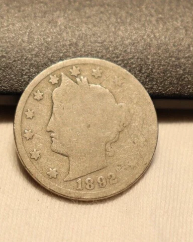 1892 US Liberty V Nickel 5c G/AG Cover