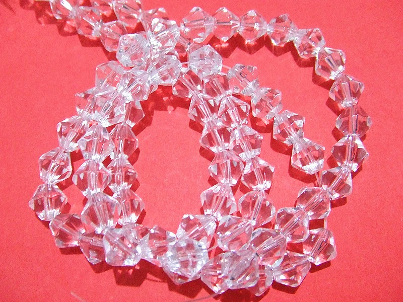 30pz  perline biconi  in vetro  8mm colore trasparente bijoux - Immagine 1 di 1