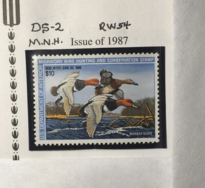 NANEE-B)US#RW 54,FEDERAL DUCK HUNTING PERMIT, MNH,1987,$10.00, DS2, - Picture 1 of 2
