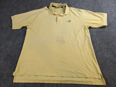 Polo de golfe Masters masculino 2XL amarelo vintage Augusta Slazenger (mau estado) - Imagem 1 de 4