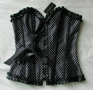 Corsé Bustier LoveSick Hot Topic Negro Blanco Lunares Talla M Nuevo con Etiquetas - Imagen 1 de 3