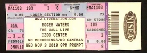 THE WALL / ROGER WATERS / Pink Floyd Ticket used - Picture 1 of 2