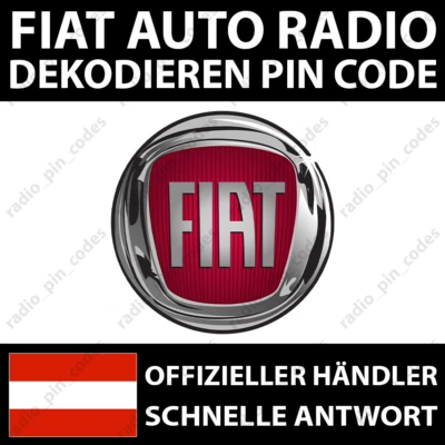 FIAT RADIO DEKODIEREN PIN CODE 500 500C 500L DOBLO DUCATO PANDA PUNTO SCUDO TIPO - Bild 1 von 4