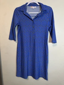 Jude Connally Susanna Shirt Dress Chain Link Geometric Shapes Preppy Size Small - Picture 1 of 5