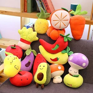 Colorful Fruit Vegetable Plush Toy PP Cotton Food Plushies Office - Picture 1 of 13