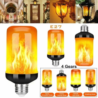 8X Flammen Glühbirne,E27 Lampe Flackernde Licht Effekt Außenleuchte Flackerlicht - Bild 1 von 4