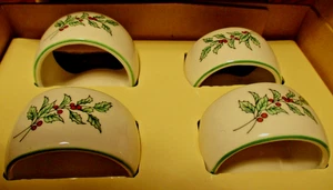 Neu im Karton Set 4) Nikko Weihnachten Happy Holidays Serviettenringe Hergestellt in Japan 534 - Bild 1 von 12