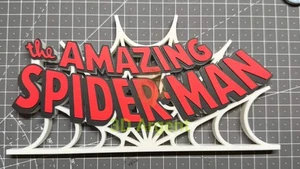 The Amazing Spiderman Web Logo - 3D Printed Sign Stand - Picture 1 of 2