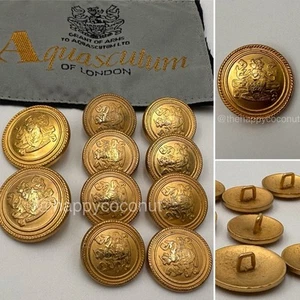 AQUASCUTUM LONDON BLAZER REPLACEMENT BUTTONS GOLD TONE GRANT OF ARMS CREST LOGO - Picture 1 of 11