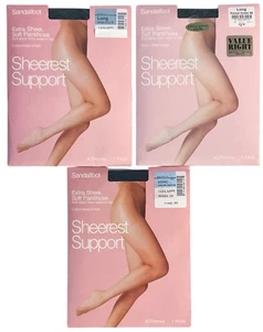 3 Pair JC Penney Pantyhose LONG 2 Navy & 1 Green Sandalfoot Sheerest Support NOS - Picture 1 of 3