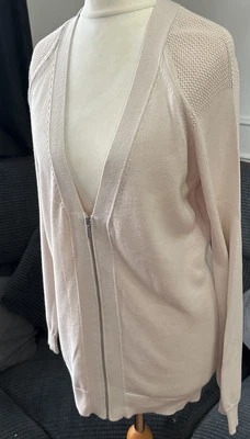 Ladies UK size 8 cream neutral zip up cardigan from m&S vgc size 8 - Image 1 of 4