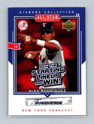 2004 Upper Deck Diamond Collection All-Star Lineup Alex Rodriguez Star Lineup - Image 1 of 2