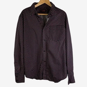 Tripp NYC Mens Button Down Polka Dot Shirt Size 2XL Black Hot Pink Polka Dot - Picture 1 of 12