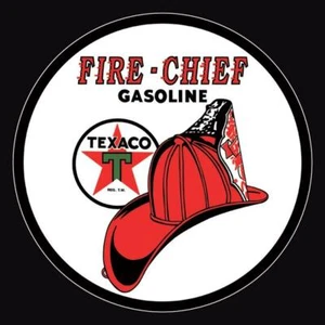 Texaco Fire Chief Gasoline Round Metal Advertising Sign Vintage Look Fireman New - Picture 1 of 4