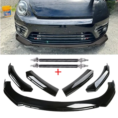 Front Bumper Lip Body Kit Spoiler Splitter Glossy Black For Vw Beetle R-line - Изображение 1 из 4