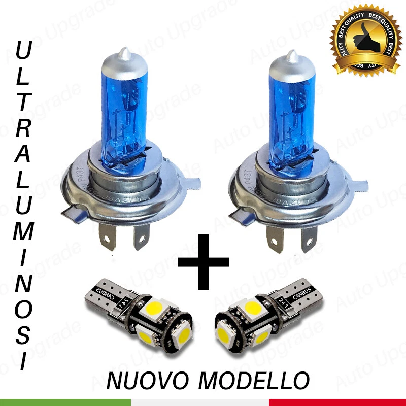 COPPIA LAMPADINE H4 EFFETTO XENON LED + COPPIA LUCI DI POSIZIONE 5 LED - Immagine 1 di 1