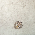 12K GOLD FILLED HEART PENDANT WITH PEARL LIKE BEAD IN CENTER **