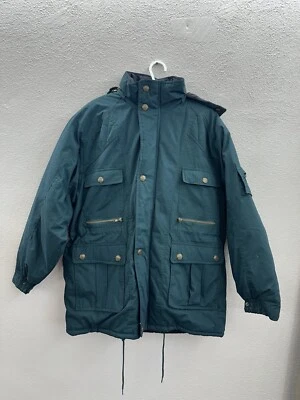 Brittania 男式夹克,尺寸 L,绿色双闭合,绝缘复古 — 第 1/4 张图片