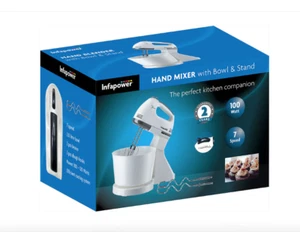 Nuevo Mezclador de Alimentos Eléctrico de Mano de 7 Velocidades 100W con Tazón y Soporte para Hornear - Imagen 1 de 7