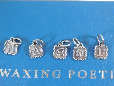 Waxing Poetic Sterling Silver Gothic Crest Sorority Symbol Charm Pendant - Image 1 of 3