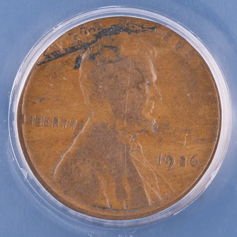 1926 Lincoln Wheat Penny ANACS GOOD 6 Major Obverse Lamination Certified 1c Cover
