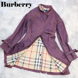 Burberry London Nova Check Trench Coat Cotton Purple 46/XXXL(US:XXL) 44364c - Picture 1 of 24