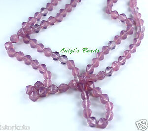 50 Milky Pink Czech Pressed Glass Bicone Beads 6mm